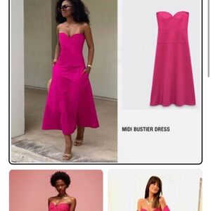 Zara Pink Strapless Sundress for Wedding Guest